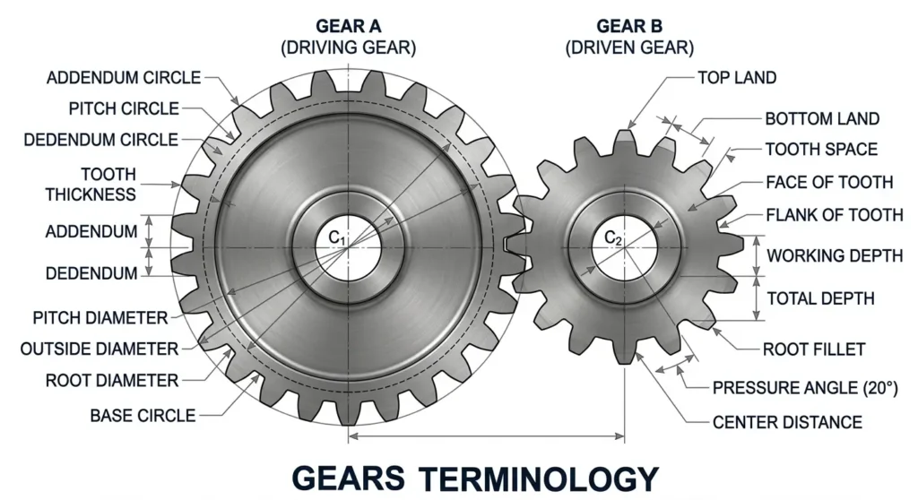 Notes On Gears Design of Gears free study notes for Diploma / BTech. - MechStudy.in